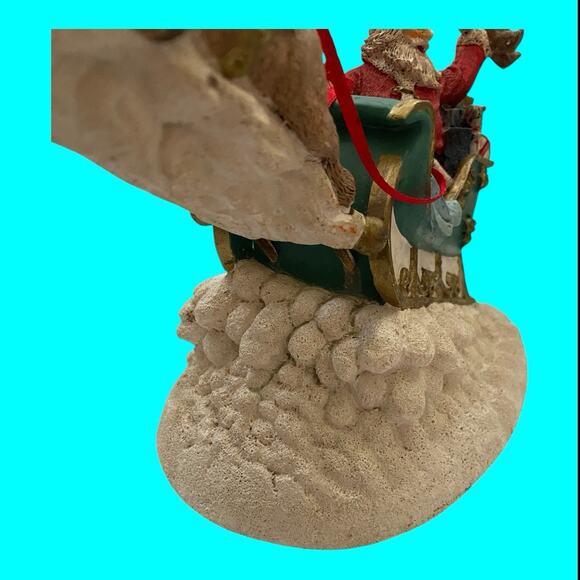 Vtg Jaimy Christmas Santa Sleigh 8 Flying Reindeer Figurine Sculpture 16” T - Picture 13 of 16